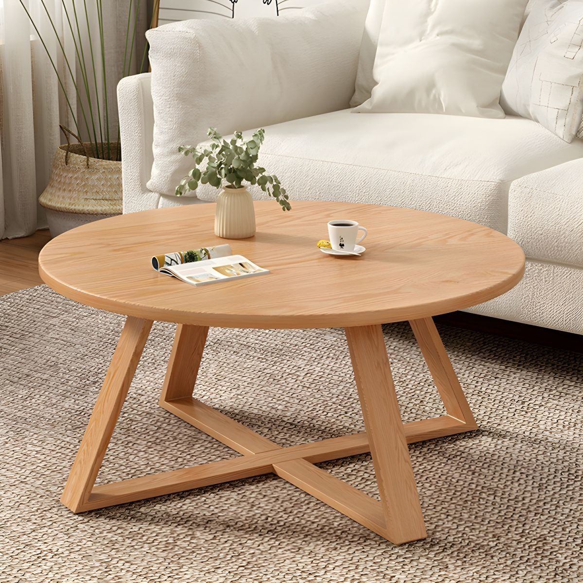 Wood coffee table