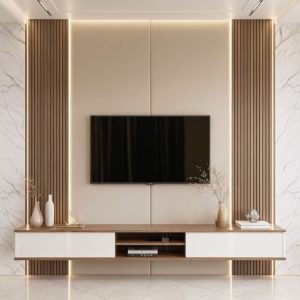 Beige TV Wall
