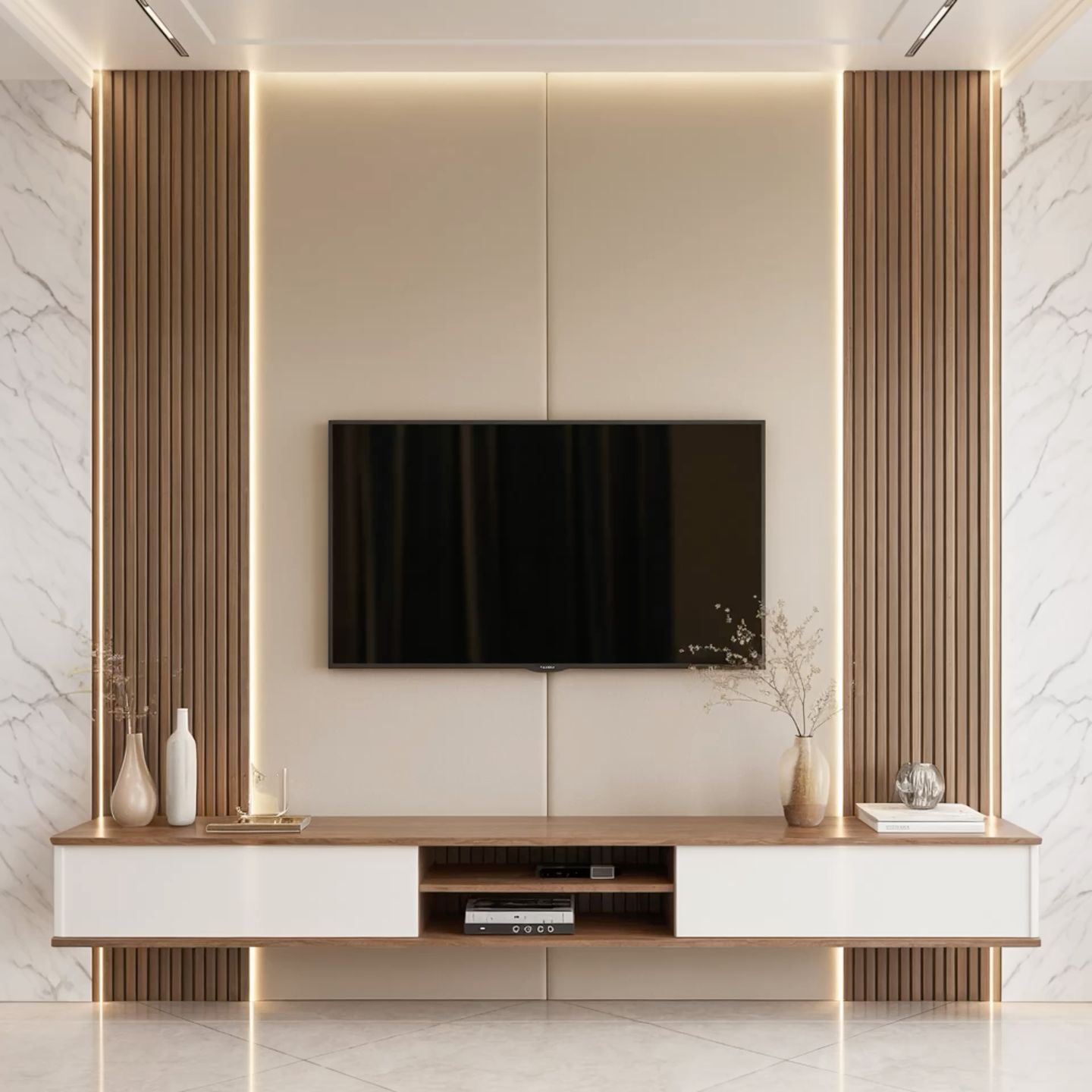 Beige TV Wall